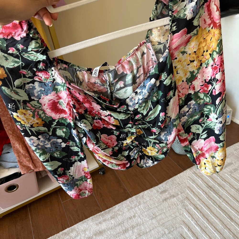 ZARA floral corset top